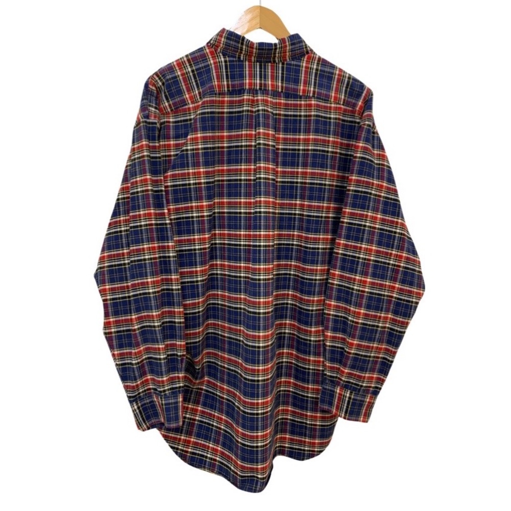 Ralph Lauren Blue/Red plaid Cotton long sleeve Big shirt Size L - Picture 2 of 9